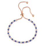 Simple Blue Round Zircon Bracelet For Women Rose Gold Jewerly