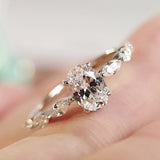 Delicate AAA Zircon Silver Women Engagement Ring Wedding Jewelry