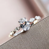 Delicate AAA Zircon Silver Women Engagement Ring Wedding Jewelry