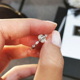 Delicate AAA Zircon Silver Women Engagement Ring Wedding Jewelry