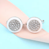 Ceramic Gold Crystal Stud Earrings Pink Black For Women Jewelry