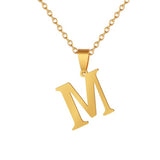 Initial Letter Pendant Necklace for Women Gold Chain Jewelry