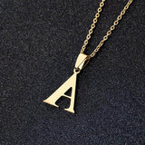 Initial Letter Pendant Necklace for Women Gold Chain Jewelry