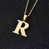 Initial Letter Pendant Necklace for Women Gold Chain Jewelry