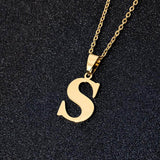 Initial Letter Pendant Necklace for Women Gold Chain Jewelry