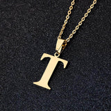 Initial Letter Pendant Necklace for Women Gold Chain Jewelry