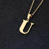 Initial Letter Pendant Necklace for Women Gold Chain Jewelry