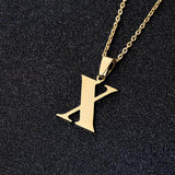 Initial Letter Pendant Necklace for Women Gold Chain Jewelry