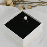 Natural Freshwater Pearl Ring 925 Sterling Silver Wedding Jewelry