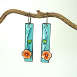 Vintage Handmade Bohemian Leaf Flower Blue Earrings Women Tribal Jewelry