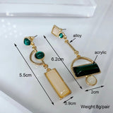 Vintage Eye Acrylic Stone Earrings Women Mix-matched Cocktail Jewelry