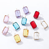 Transparent Resin  Drop Dangle Earrings For Women Square Wedding Jewelry