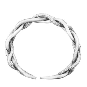 Retro Three-strand Twist Silver Bracelet Jewelry Adjustable Opening