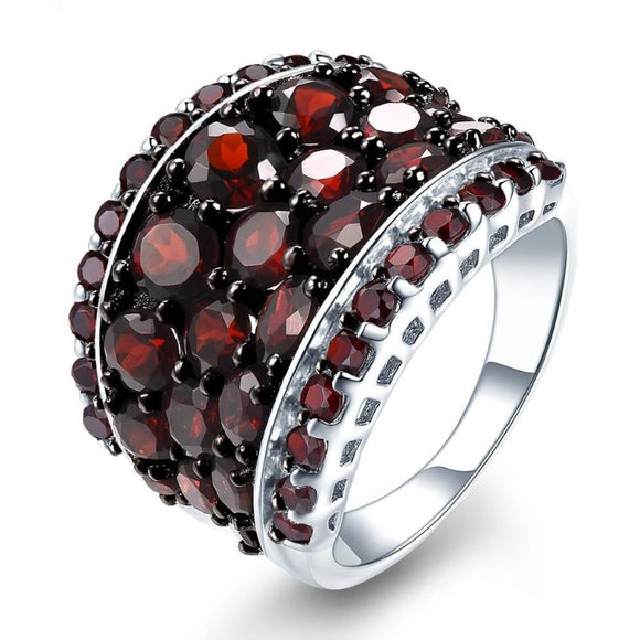 5.5ct Red Ruby Gemstone Ring Pomegranate for Women Wedding Jewelry