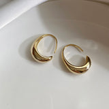 Vintage 14K Yellow Gold Circle Hoop Earrings Women Wedding Jewelry