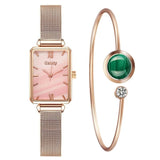 ROSE GOLD SQUARE DIAL FOR WOMEN BRACELET WATCH