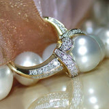 Natural Freshwater Pearl Ring for Women Statement Jewelry