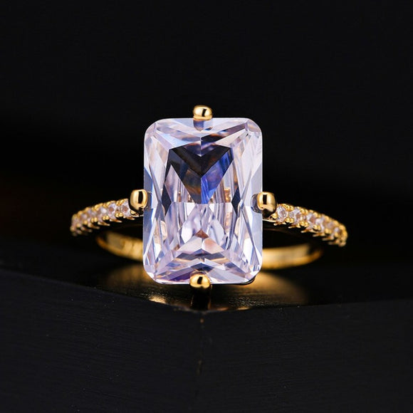 Clear Square Zircon Ring Gold For Women Wedding Jewelry