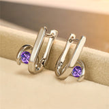 White Sapphire 925 Silver Earrings For Women Wedding Jewelry