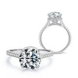 3Ct Moissanite Engagement Ring Cushion Cut Women Jewelry