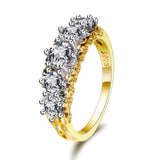 Classic Zircon Gemstone Ring Gold Party Anniversary Fine Jewelry