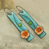 Vintage Handmade Bohemian Leaf Flower Blue Earrings Women Tribal Jewelry