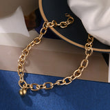 Oval Thick Chain Ball Necklace for Women Party Jewelry