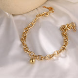 Oval Thick Chain Ball Necklace for Women Party Jewelry