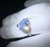 White Heart Zircon Engagement Ring Set for Women Jewelry