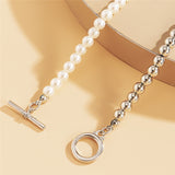 Natural Pearl Baroque Pendant Necklace 14K Gold Link Chain Women Jewelry