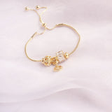 Freshwater Crystal Beads Charm Bracelet Bangles Women's Jewelry