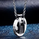 Couple Pendant Black Gold Necklace Women Wedding Jewelry