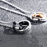 Couple Pendant Black Gold Necklace Women Wedding Jewelry