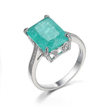 Tourmaline Gemstone Engagement Ring Silver 925 For Women Jewelry