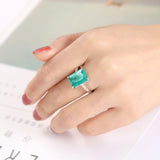 Tourmaline Gemstone Engagement Ring Silver 925 For Women Jewelry