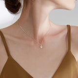 Shine Zircon Pendant Chain Necklace 925 Silver Women Jewelry