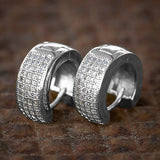 Round Hoop Earrings for Men/Women Shiny White Zircon Jewelry