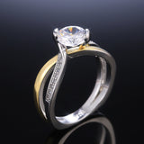 Luxury Two-Tone Engagement Ring Zircon for Women Wedding Jewelry