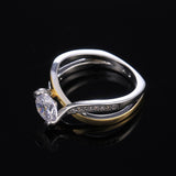 Luxury Two-Tone Engagement Ring Zircon for Women Wedding Jewelry