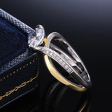 Luxury Two-Tone Engagement Ring Zircon for Women Wedding Jewelry