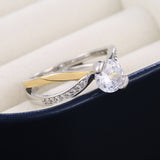 Luxury Two-Tone Engagement Ring Zircon for Women Wedding Jewelry