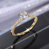 Luxury Zircon Engagement Ring Yellow White Rose Gold Wedding Jewelry