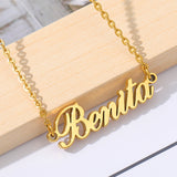 Personalized Name Necklace 18K Yellow Gold Women Men Jewelry