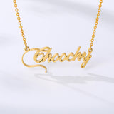 Personalized Name Necklace 18K Yellow Gold Women Men Jewelry