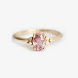 Oval Pink Zircon Engagement Gemstone Ring 925 Silver Jewelry for Women