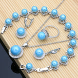 Natural Pearl Jewelry Set Necklace Earrings Ring 925 Silver Jewelry For Women