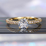 Luxury Zircon Engagement Ring Yellow White Rose Gold Wedding Jewelry