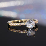 Luxury Zircon Engagement Ring Yellow White Rose Gold Wedding Jewelry