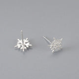 Luxury Crystal Snow Stud Earrings For Women 925 Silver Jewelry