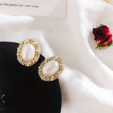 Unique Retro Pearl Stud Earrings for Women Party Wedding Jewelry